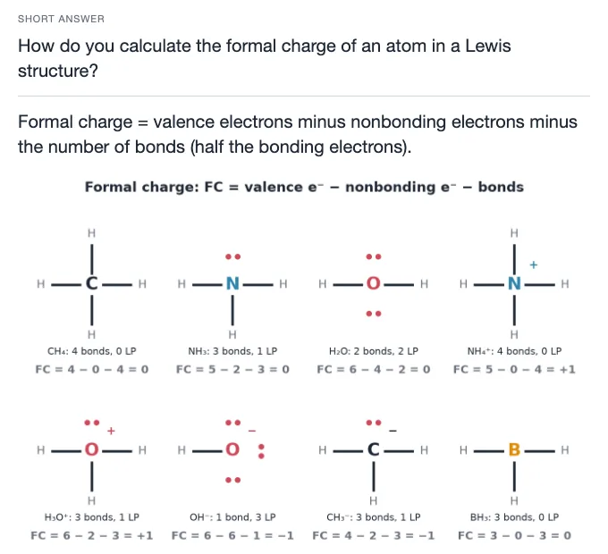 Sample card from Bonding, Molecular Structure and Stereochemistry, answer side